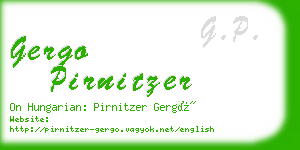 gergo pirnitzer business card